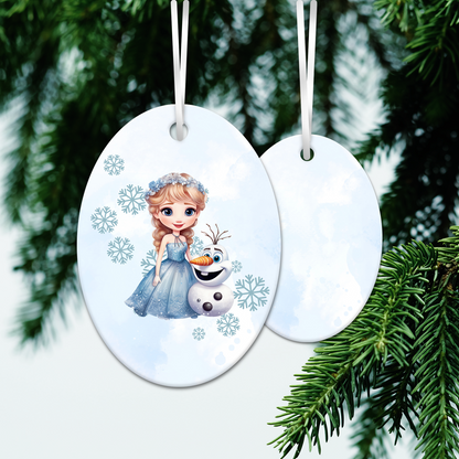 Happy Snowman Ceramic Ornament 30-46