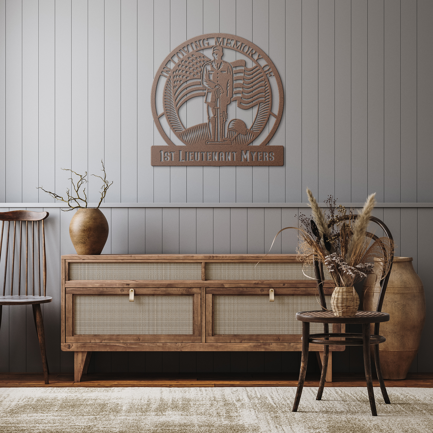 In_Memory_of_Metal_Sign_Copper_Rustic_Hallway_Mockup.png