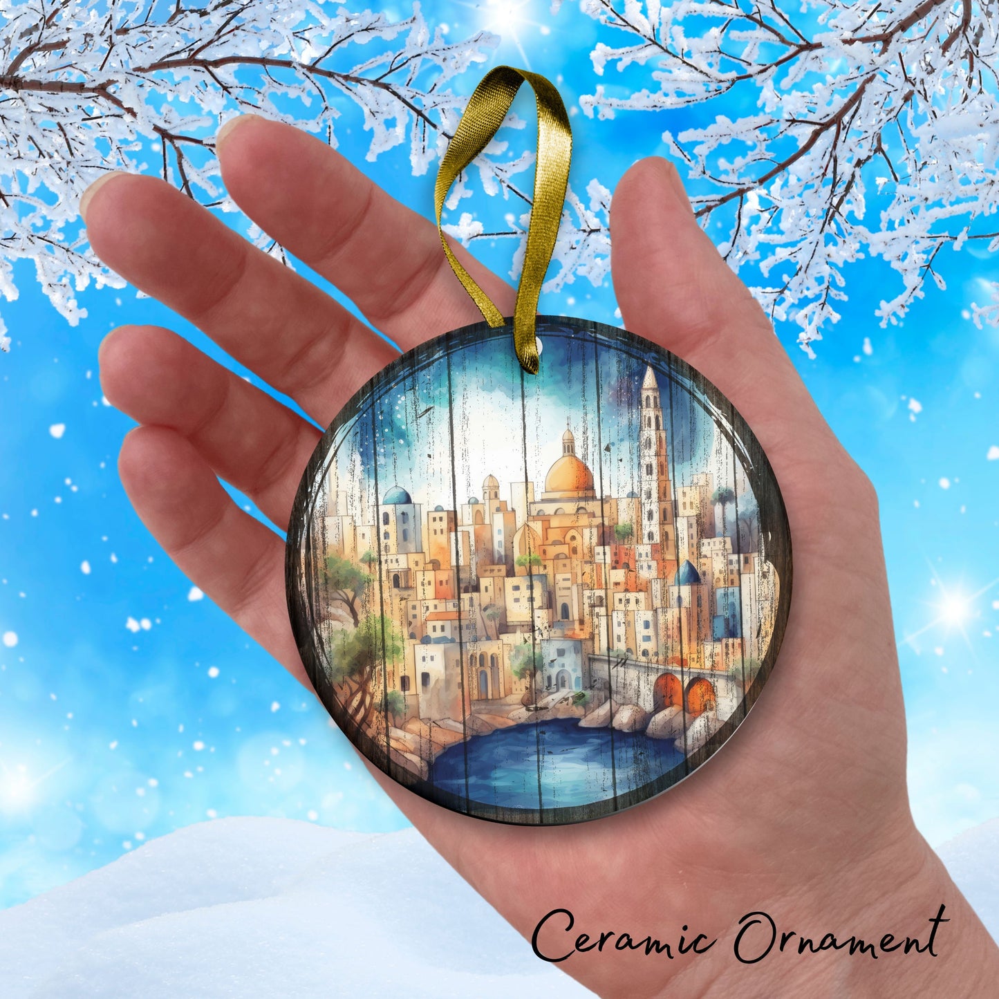 Christmas Nativity Ceramic Ornament 11-13 Bethlehem