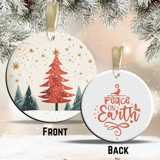 Nordic Watercolor Christmas Ceramic Ornament 43-12 Tree