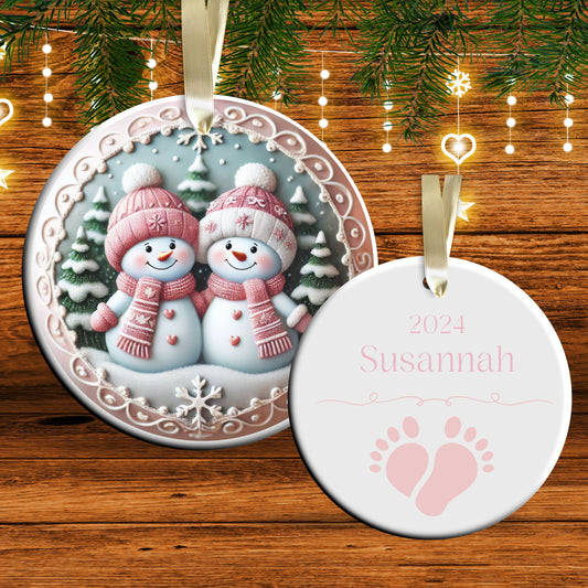 Pastel Nursery Babys First Christmas Ceramic Ornament Bauble 56-16