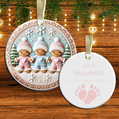Pastel Nursery Babys First Christmas Ceramic Ornament Bauble 56-17