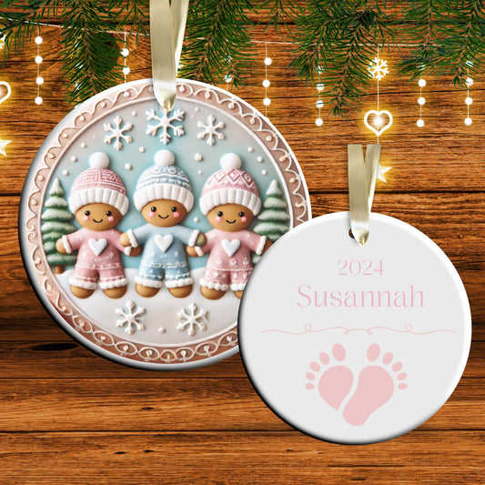 Pastel Nursery Babys First Christmas Ceramic Ornament Bauble 56-17