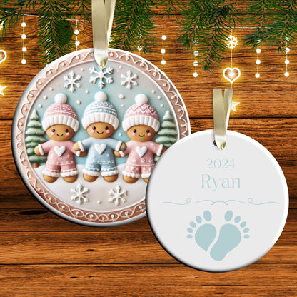 Pastel Nursery Babys First Christmas Ceramic Ornament Bauble 56-17