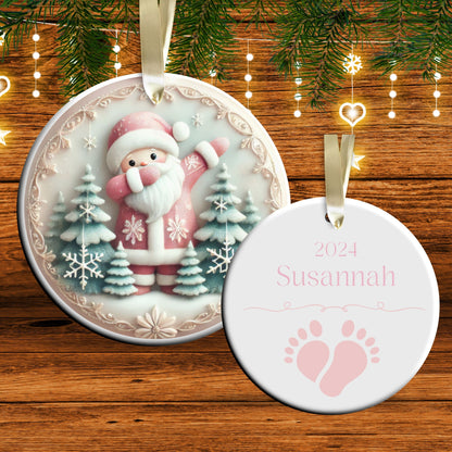 Pastel Nursery Babys First Christmas Ceramic Ornament Bauble 56-19