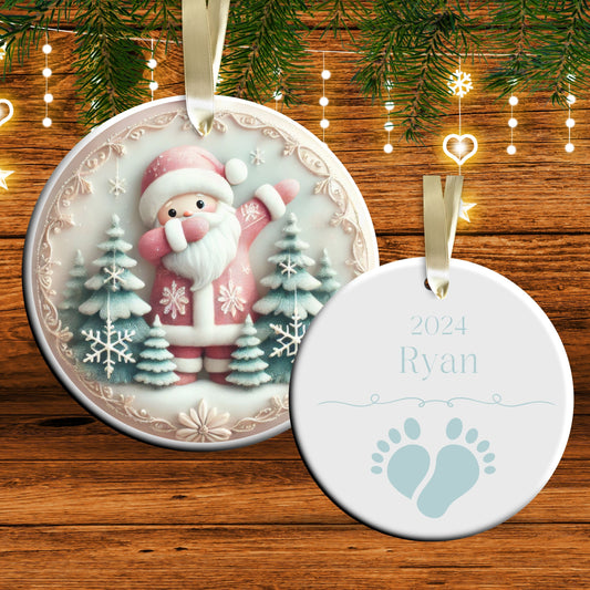 Pastel Nursery Babys First Christmas Ceramic Ornament Bauble 56-19