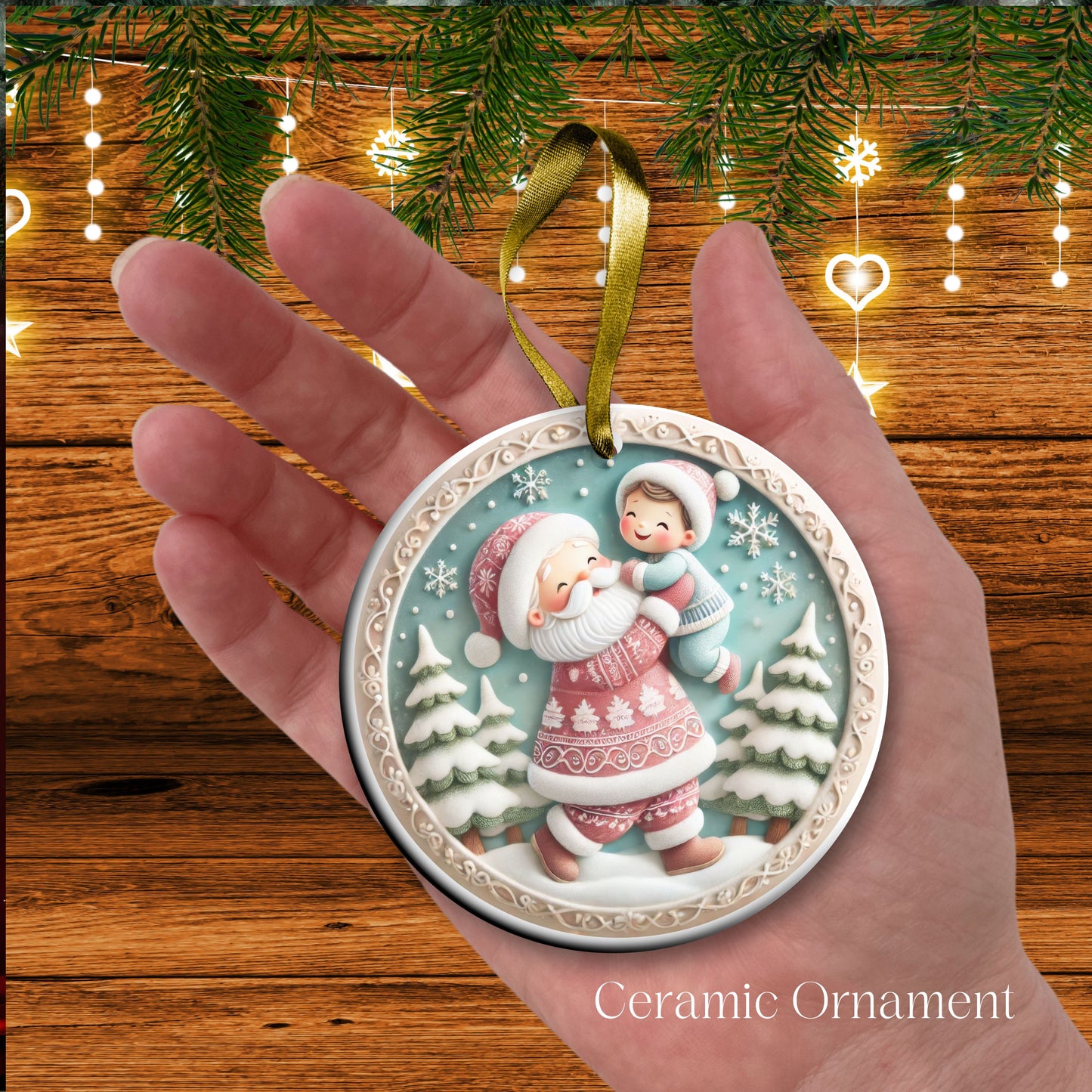 Pastel Nursery Babys First Christmas Ceramic Ornament Bauble 56-20