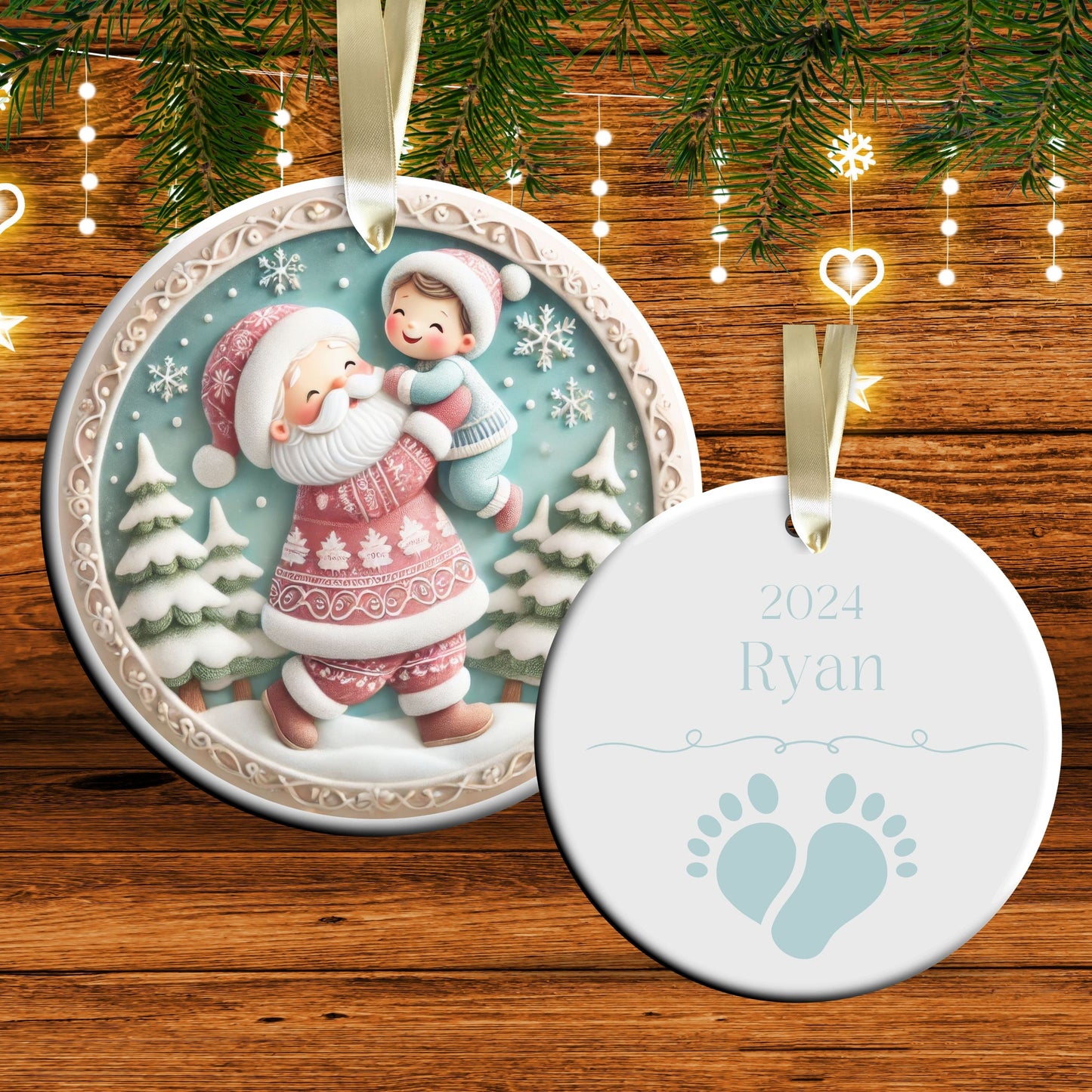 Pastel Nursery Babys First Christmas Ceramic Ornament Bauble 56-20