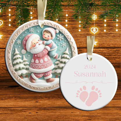 Pastel Nursery Babys First Christmas Ceramic Ornament Bauble 56-20