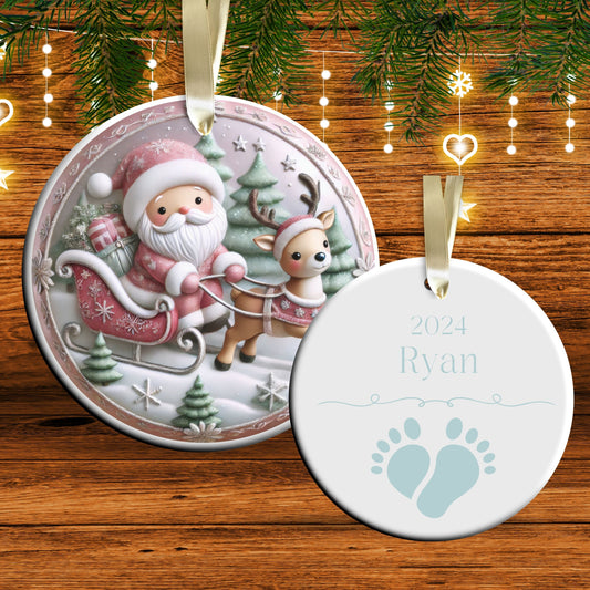 Pastel Nursery Babys First Christmas Ceramic Ornament Bauble 56-04