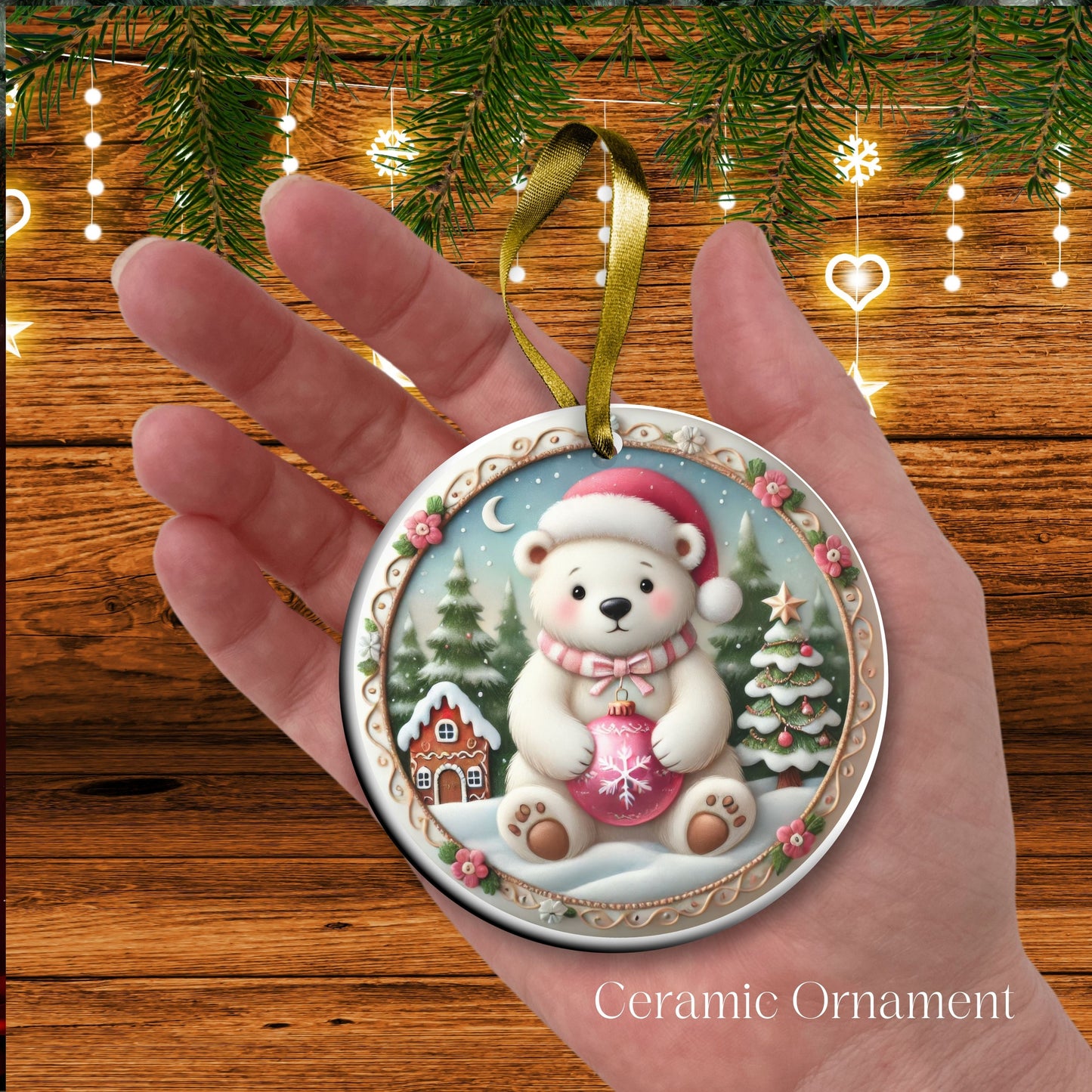 Pastel Nursery Babys First Christmas Ceramic Ornament Bauble 56-05