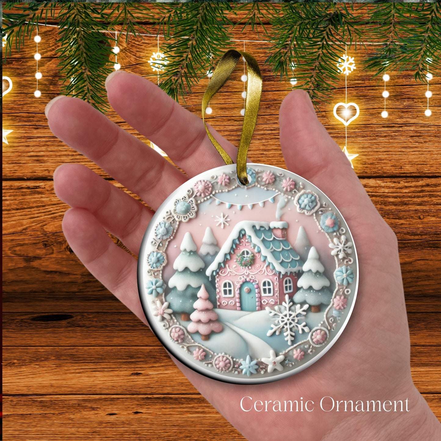 Pastel Nursery Babys First Christmas Ceramic Ornament Bauble 56-10