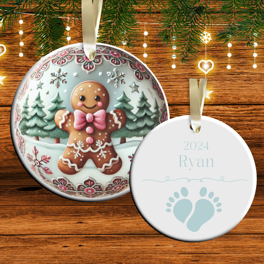 Pastel Nursery Babys First Christmas Ceramic Ornament Bauble 56-11