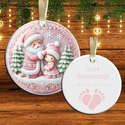 Pastel Nursery Babys First Christmas Ceramic Ornament Bauble 56-14