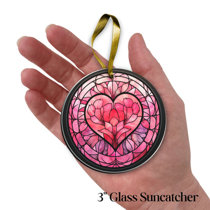 Glass Suncatcher Stained Glass 97-04 Valentine Heart