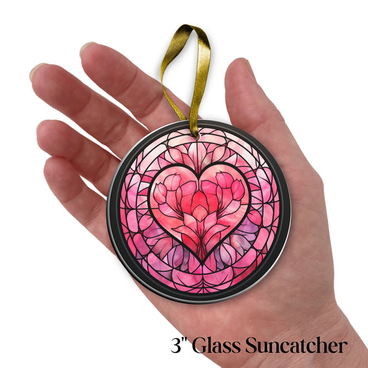 Glass Suncatcher Stained Glass 97-04 Valentine Heart