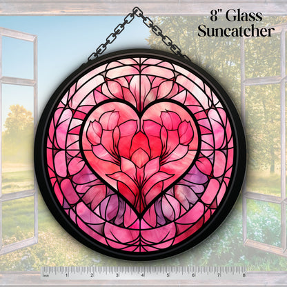 Glass Suncatcher Stained Glass 97-04 Valentine Heart