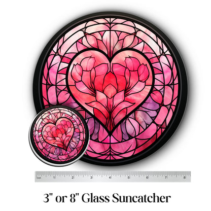 Glass Suncatcher Stained Glass 97-04 Valentine Heart