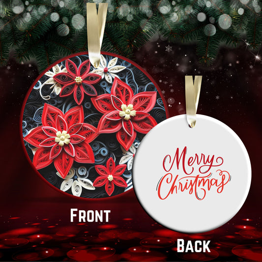 Red 3D Christmas Ceramic Ornament 06-09