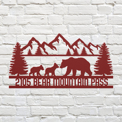 Bear Mountain Pass Address Sign