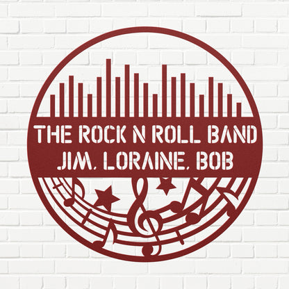 Keyboard Music Rock n Roll Band - Metal Sign