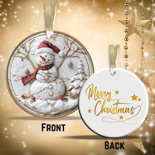 Red & Gold Christmas Ceramic Ornament 35-01