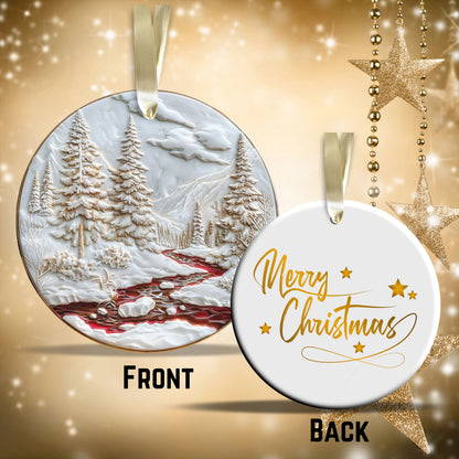 Red & Gold Christmas Ceramic Ornament 35-04