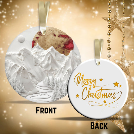 Red & Gold Christmas Ceramic Ornament 35-05