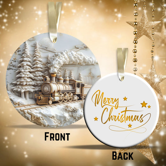 Red & Gold Christmas Ceramic Ornament 35-08