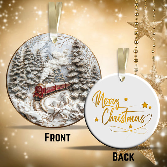 Red & Gold Christmas Ceramic Ornament 35-10