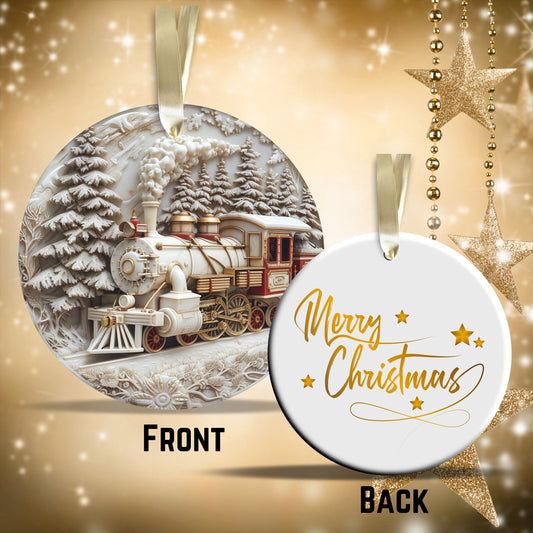 Red & Gold Christmas Ceramic Ornament 35-11