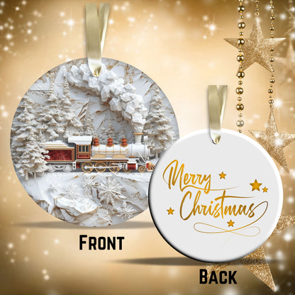Red & Gold Christmas Ceramic Ornament 35-13