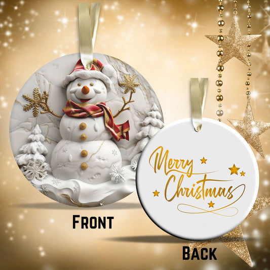 Red & Gold Christmas Ceramic Ornament 35-14