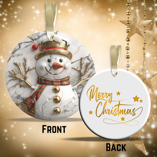 Red & Gold Christmas Ceramic Ornament 35-15