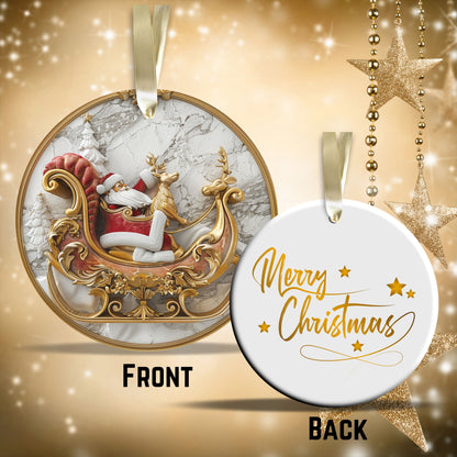 Red & Gold Christmas Ceramic Ornament 35-23