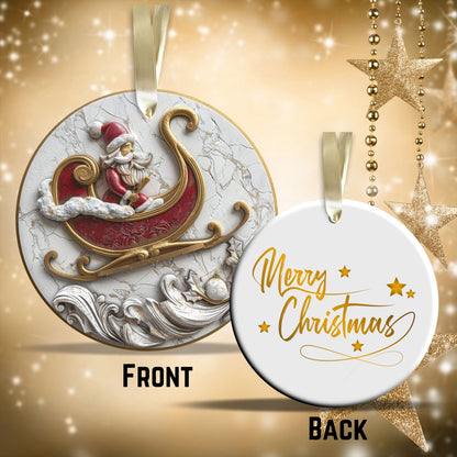 Red & Gold Christmas Ceramic Ornament 35-24