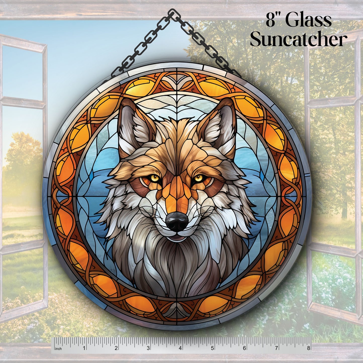 Grey Wolf Suncatcher for Windows 144-07