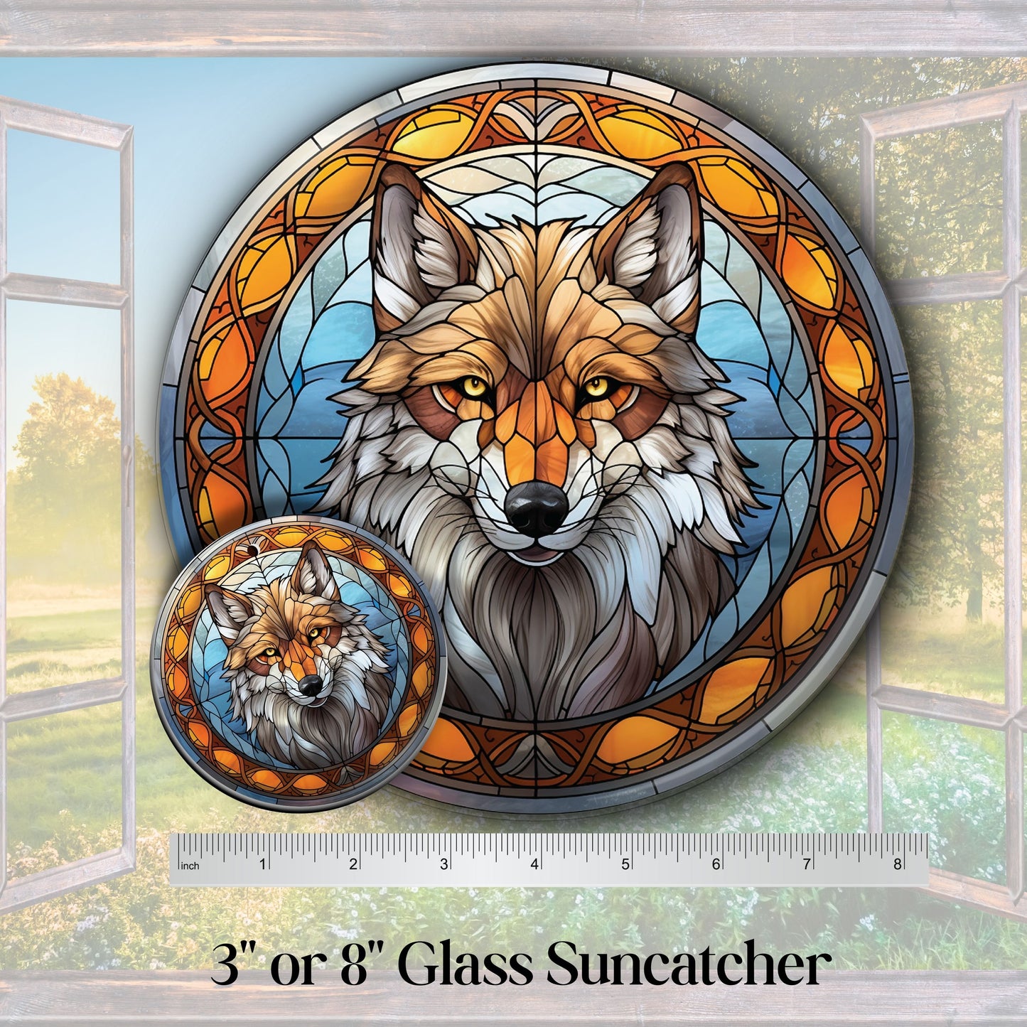 Grey Wolf Suncatcher for Windows 144-05