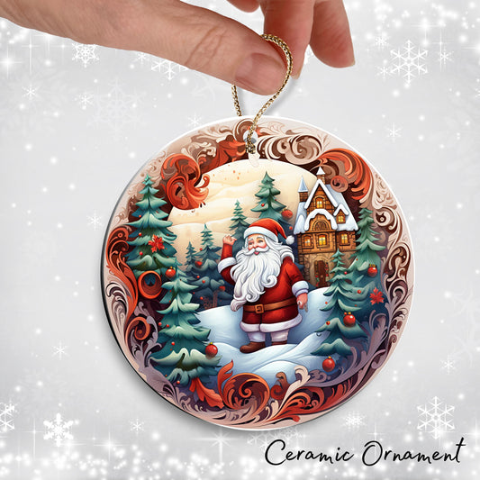 Santa Claus Ceramic Ornament 42-01