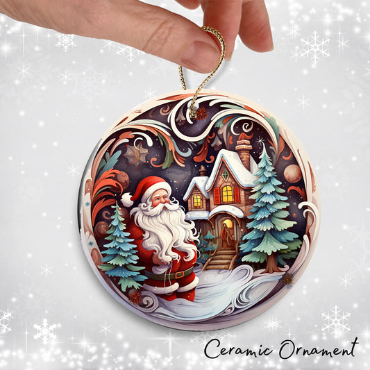 Santa Claus Ceramic Ornament 42-02