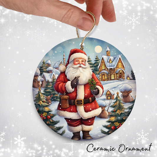 Santa Claus Ceramic Ornament 42-08
