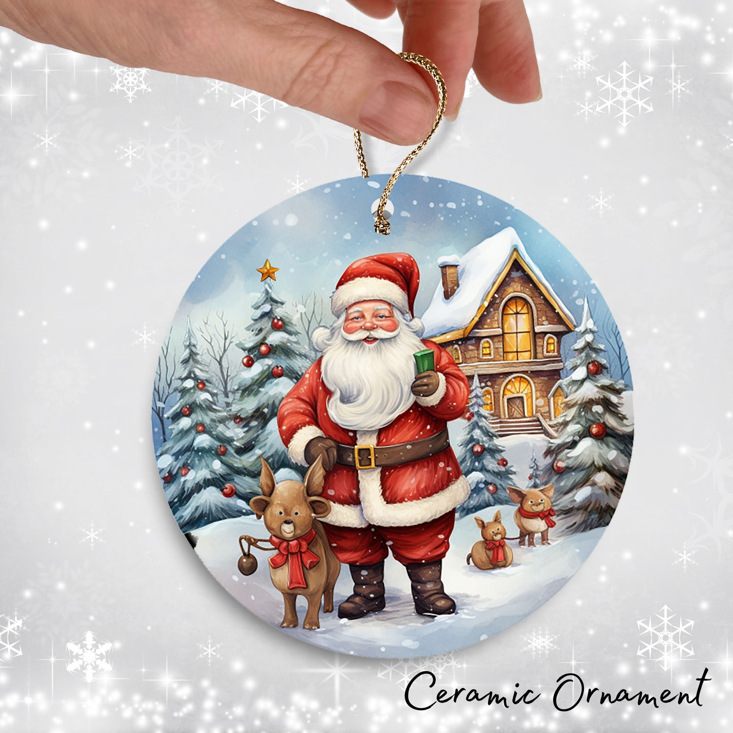 Santa Claus Ceramic Ornament 42-11