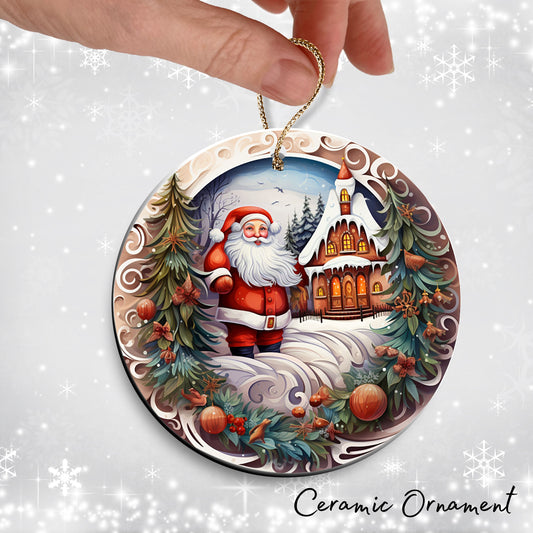 Santa Claus Ceramic Ornament 42-14