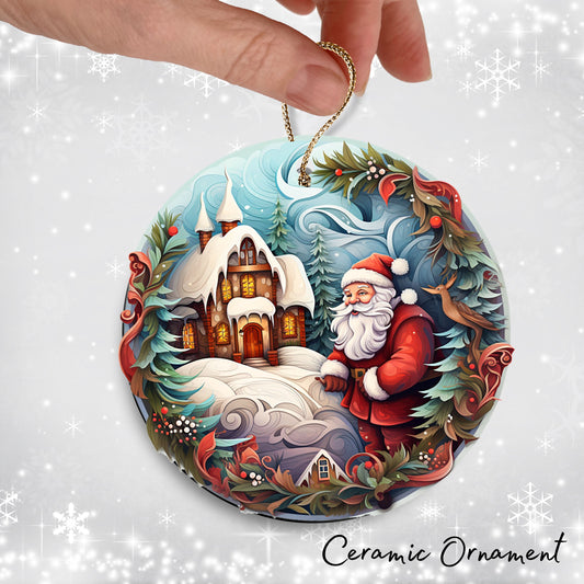 Santa Claus Ceramic Ornament 42-16