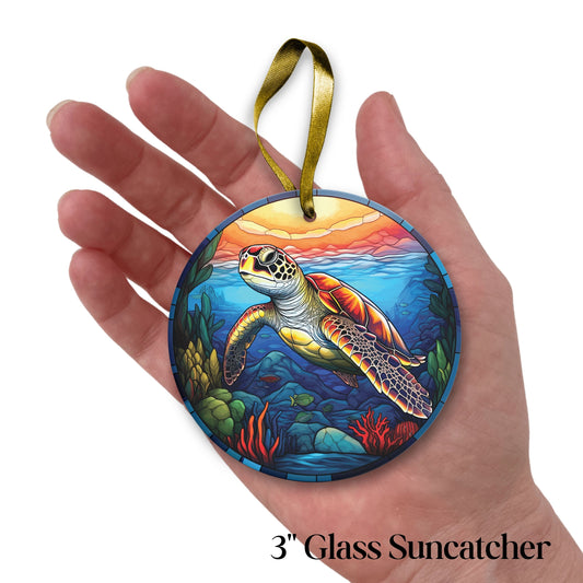 Glass Suncatcher Stained Glass 127-04 Sea Turtle