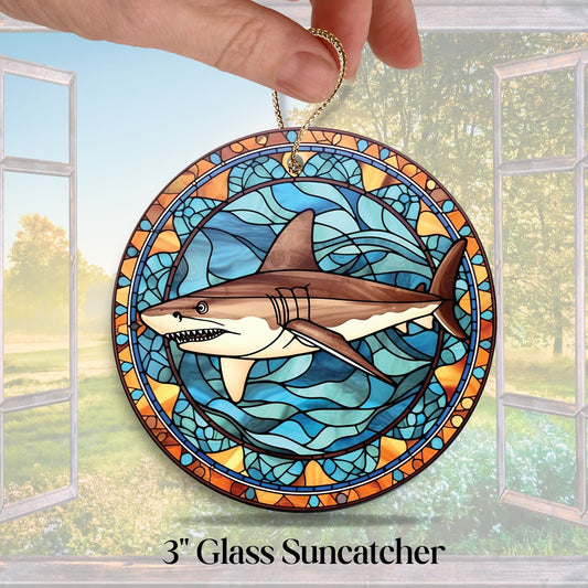 Glass Suncatcher Stained Glass 134-27 Shark