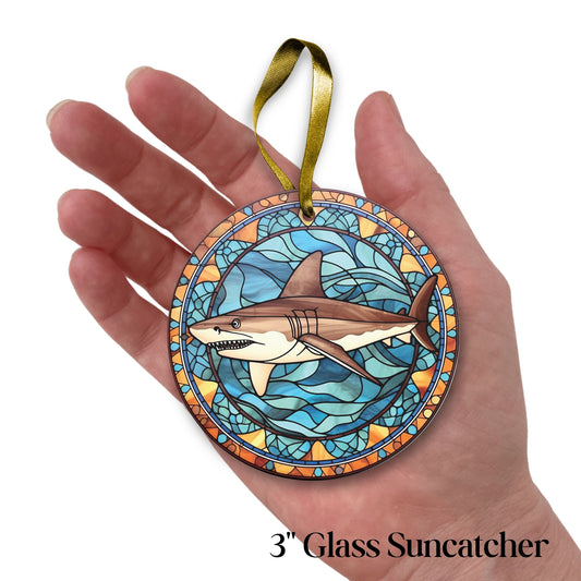 Glass Suncatcher Stained Glass 134-27 Shark
