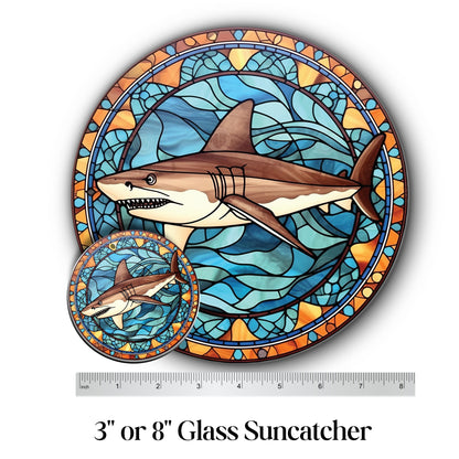 Glass Suncatcher Stained Glass 134-27 Shark