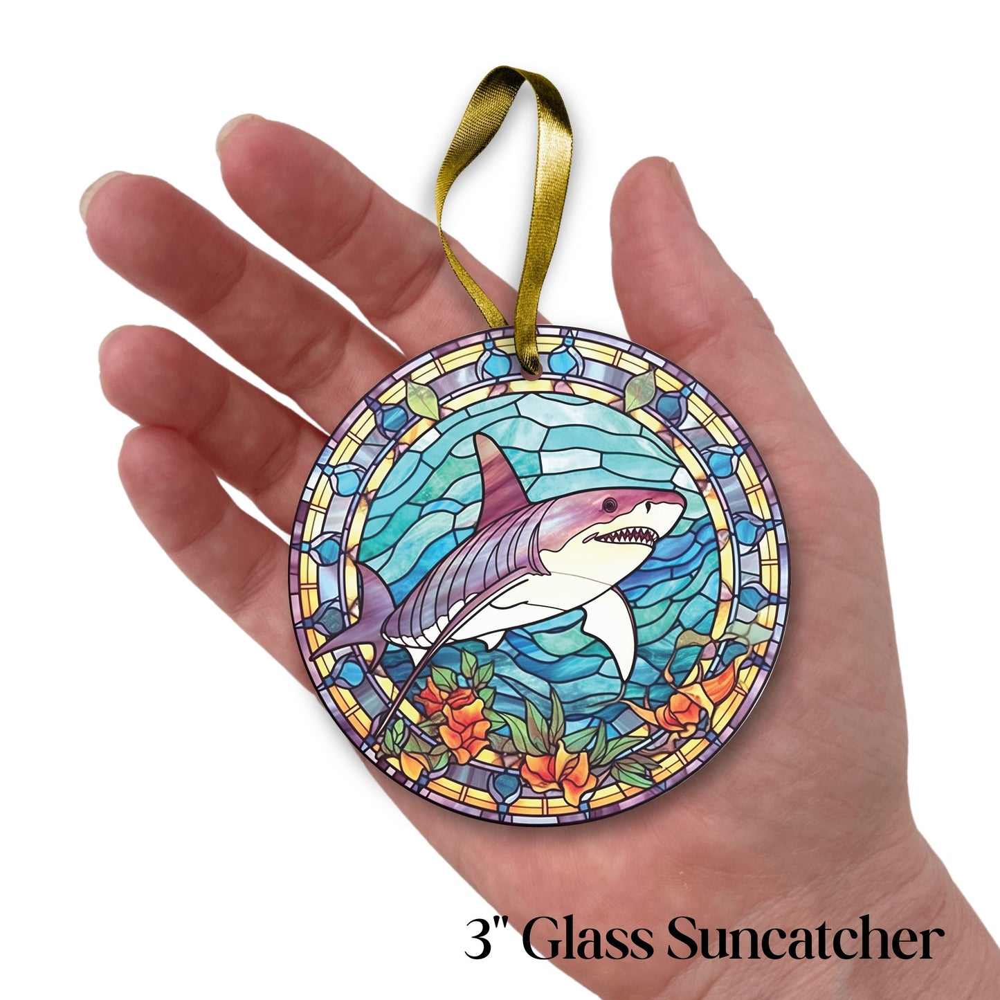 Glass Suncatcher Stained Glass 134-26 Shark