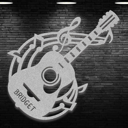 Personalized Musical Guitar - Metal Sign